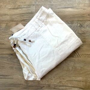 New York & Company Cotton Linen Wide Leg Drawstring Pants